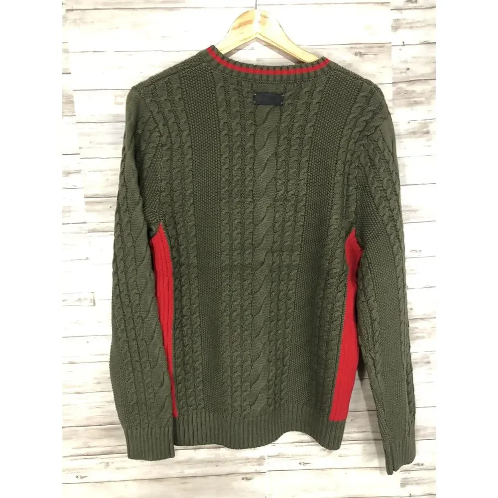 Pajar Canada Sweater Mens Small Cable Knit Green Pullover Sweatshirt N77
